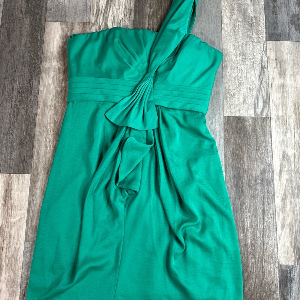 BCBG Maxazria Womens Size 10, Green, One Sleeve, Dress